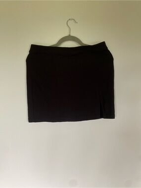 Garage Black Mini Skirt with Front Slit